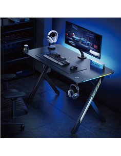 POWERTECH gaming γραφείο PT-1498 με RGB φωτισμό, 120x60x75cm, μαύρο