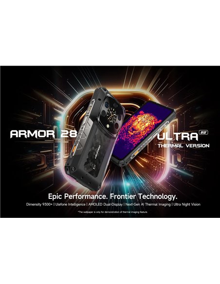 ULEFONE smartphone Armor 28 Ultra Thermal, 6.67" & 1.04, 16/1TB, 5G, 10600mAh, IP68/IP69K, μαύρο