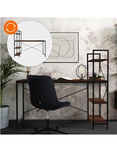 HOME USE γραφείο HUH-0249 με ραφιέρα, 120x60x122cm, καφέ/μαύρο