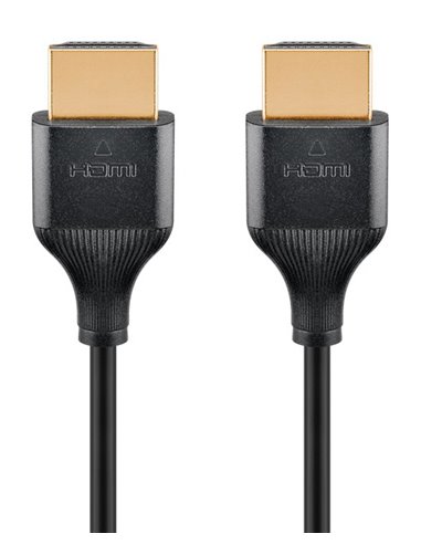 GOOBAY καλώδιο HDMI 75293 με Ethernet, slim, 4K/60Hz, 18 Gbps, 1m, μαύρο