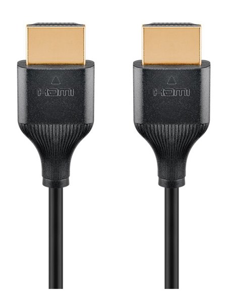 GOOBAY καλώδιο HDMI 75293 με Ethernet, slim, 4K/60Hz, 18 Gbps, 1m, μαύρο