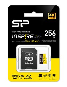 SILICON POWER κάρτα μνήμης microSDXC Inspire, 256GB, UHS-I U3 A1 V30