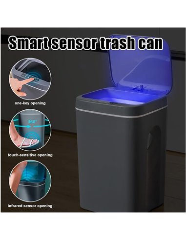 HOME USE κάδος απορριμμάτων HUH-0254 με φωτοκύτταρο, 10.5lt, γκρι