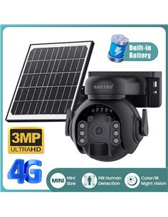 SECTEC smart ηλιακή κάμερα ST-515C-3M-4G-BK, 3MP, 4G, SD, PTZ, IP65