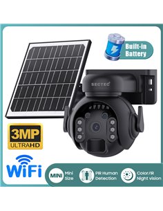 SECTEC smart ηλιακή κάμερα ST-515C-3M-5W-BK, 3MP, WiFi, SD, PTZ, IP65