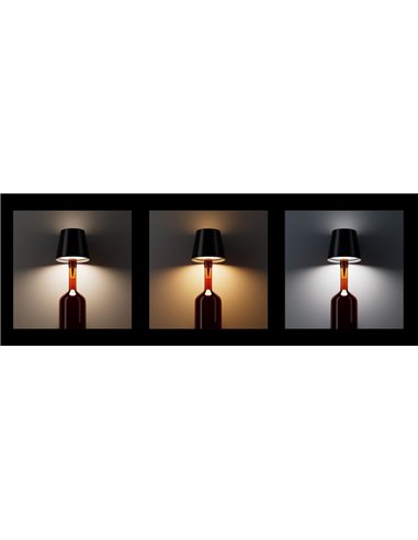 POWERTECH LED φωτιστικό για μπουκάλι HLL-0197, ρυθμιζόμενο, επαναφορτιζόμενο, μαύρο