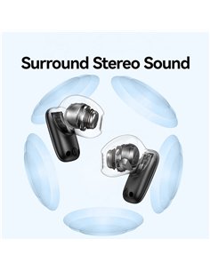 USAMS earphones με θήκη φόρτισης ID25, TWS, Φ13mm, 30/230mAh, μαύρα