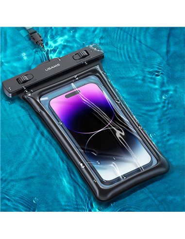 USAMS αδιάβροχη θήκη smartphone US-YD011, έως 7", IPX8, λευκή