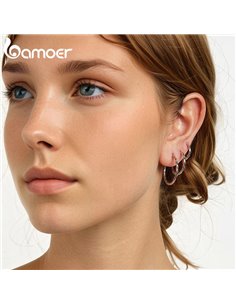 BAMOER σκουλαρίκια κρίκοι BSE1178-M, ασήμι 925, 2.1cm, ασημί