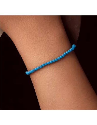 BAMOER βραχιόλι BSB204-BU με συνθετική τουρκουάζ, ασήμι 925, μπλε