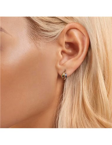 BAMOER σκουλαρίκια κρίκοι BSE1139, ασήμι 925, χρυσό/ασημί
