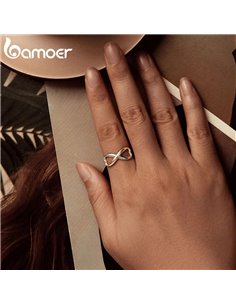 BAMOER δαχτυλίδι BSR622-E, ανοιγόμενο, ασήμι 925, ασημί/χρυσό