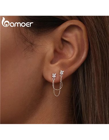 BAMOER σκουλαρίκια καρφωτά BSE1106 με κυβική ζιρκόνια, ασήμι 925, ασήμι