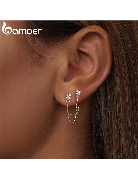 BAMOER σκουλαρίκια καρφωτά BSE1106 με κυβική ζιρκόνια, ασήμι 925, ασήμι