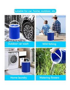 Πτυσσόμενος κουβάς DA376, υφασμάτινος, 11L, Φ24x25cm, μπλε