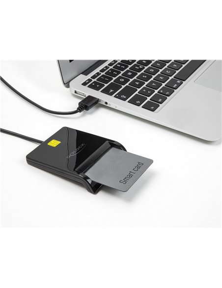 DELOCK card reader 91724 για smart card, USB σύνδεση, 480Mbps, μαύρο