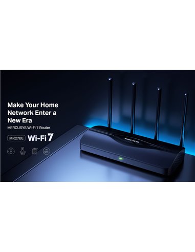 MERCUSYS router MR27BE, WiFi 7, 3.6Gbps BE3600, EasyMesh, Ver 1.20