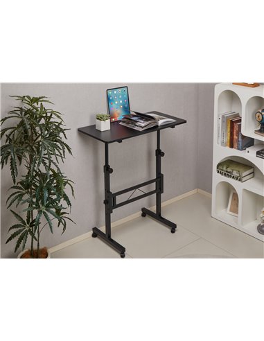 BRATECK γραφείο FWS10-6 με ρυθμιζόμενο ύψος & ροδάκια, 800x400x710~1110mm, μαύρο