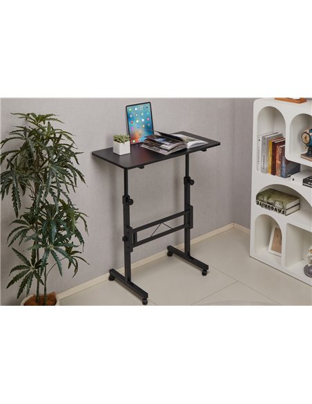 BRATECK γραφείο FWS10-6 με ρυθμιζόμενο ύψος & ροδάκια, 800x400x710~1110mm, μαύρο