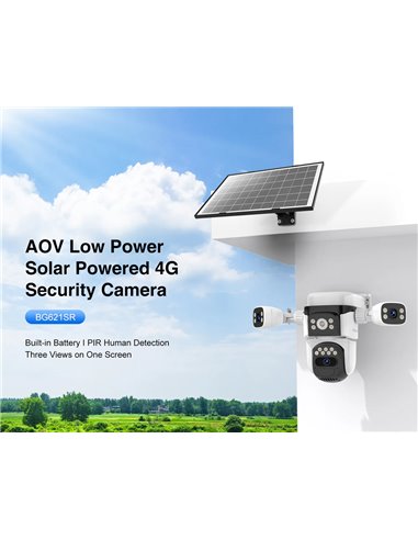 VSTARCAM smart ηλιακή κάμερα BG621SR, triple lens, 2MP, 4G, SD, PTZ, IP66