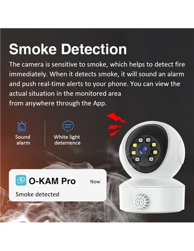 VSTARCAM smart κάμερα CS49LM με ανιχνευτή καπνού/αερίου, 3MP, WiFi, PTZ, SD