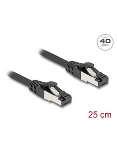 DELOCK καλώδιο δικτύου 80566, CAT 8.1 S/FTP, copper, 2000MHz, 0.25m, μαύρο