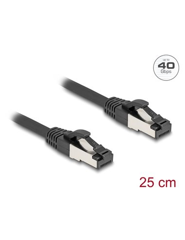 DELOCK καλώδιο δικτύου 80566, CAT 8.1 S/FTP, copper, 2000MHz, 0.25m, μαύρο