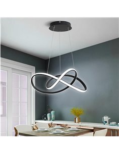 POWERTECH LED φωτιστικό οροφής HLL-0207, 48W, 4000K, Φ50cm x 120cm, μαύρο