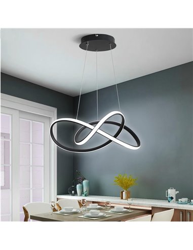 POWERTECH LED φωτιστικό οροφής HLL-0207, 48W, 4000K, Φ50cm x 120cm, μαύρο