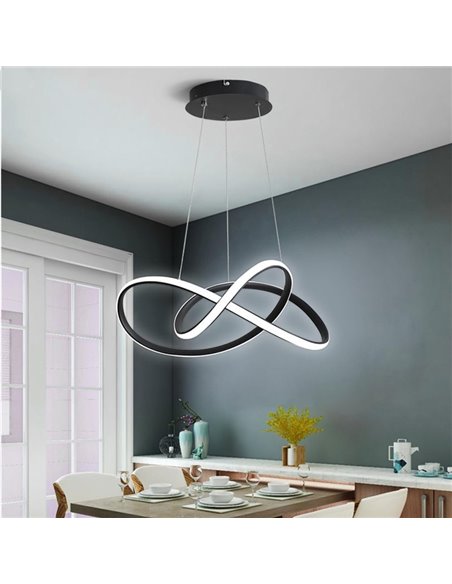 POWERTECH LED φωτιστικό οροφής HLL-0207, 48W, 4000K, Φ50cm x 120cm, μαύρο