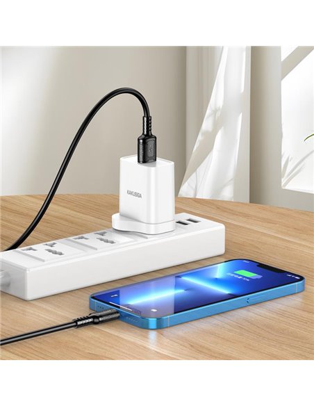 KAKUSIGA καλώδιο Lightning σε USB KSC-984, σιλικόνης, 3Α, 480Mbps, 1m, λευκό