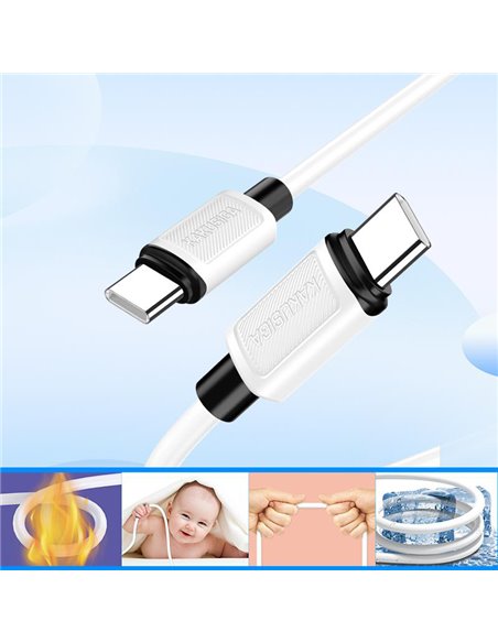 KAKUSIGA καλώδιο USB-C σε USB-C KSC-998, σιλικόνης, 100W, 480Mbps, 1m, μαύρο