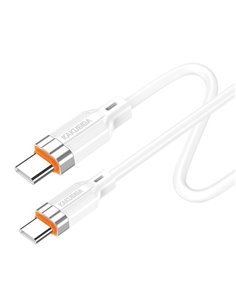 KAKUSIGA καλώδιο USB-C σε USB-C KSC-995, σιλικόνης, 100W, 480Mbps, 1m, λευκό