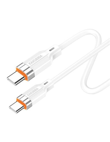 KAKUSIGA καλώδιο USB-C σε USB-C KSC-995, σιλικόνης, 100W, 480Mbps, 1m, λευκό