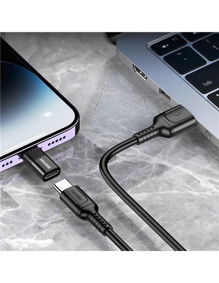 KAKUSIGA αντάπτορας Lightning σε USB-C KSC-1408, 480Mbps, 2A, μαύρος