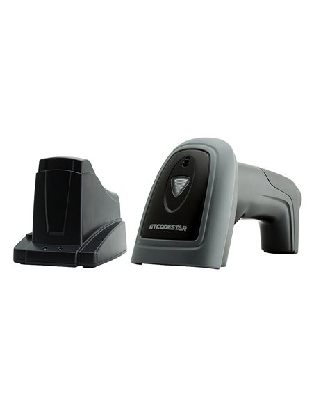 GTCODESTAR barcode scanner GT-1901C με βάση, 1D & 2D, ενσύρματο & ασύρματο, Bluetooth, 2000mAh, μαύρο