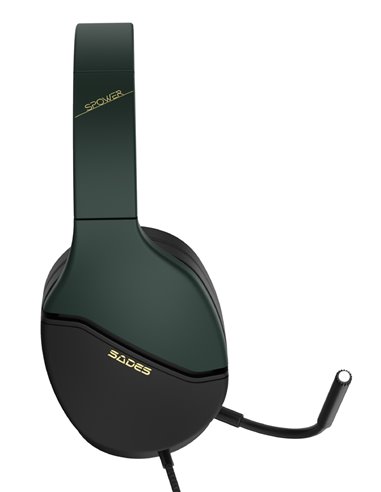 SADES gaming headset SPOWER, 3.5mm σύνδεση, 40mm, multi-platform, μαύρο/πράσινο
