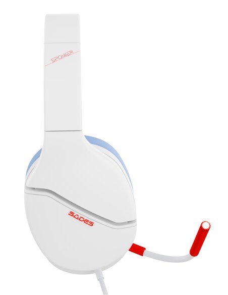 SADES gaming headset SPOWER, 3.5mm σύνδεση, 40mm, multi-platform, λευκό