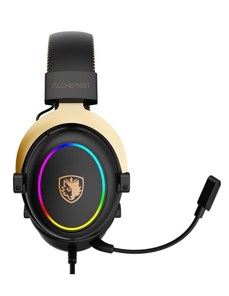 SADES gaming headset Alchemist, USB σύνδεση, 50mm, V7.1 surround, ENC, RGB, multi-platform, μαύρο
