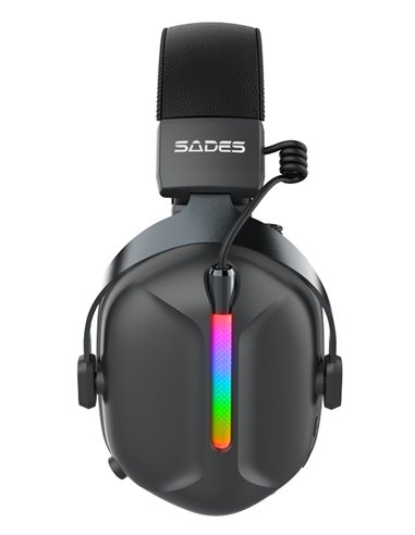 SADES gaming headset Defender, ασύρματα & ενσύρματα, 50mm, 1050mAh, RGB, multi-platform, μαύρο