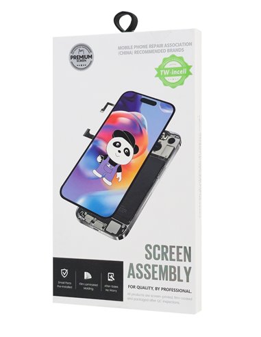 TW INCELL LCD για iPhone 14, camera-sensor ring, earmesh, μαύρη