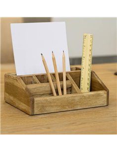 Μολυβοθήκη γραφείου Nextdeco Tribeca ανακυκλωμένο ξύλο mahoni 27x17x10εκ.