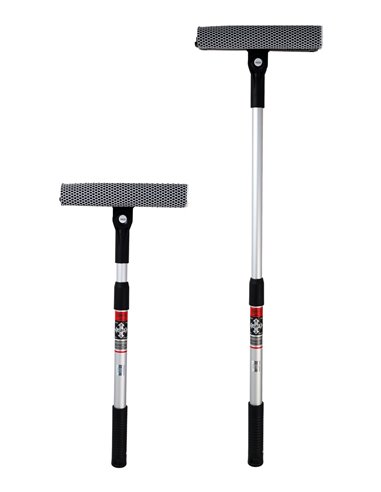 HEYNER καθαριστής τζαμιών 407300, τηλεσκοπικός έως 80cm, ασημί/μαύρος