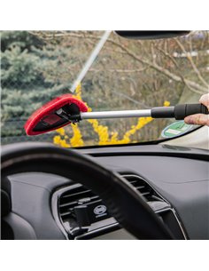 HEYNER βούρτσα με πανί μικροϊνών 407630, πτυσσόμενη έως 50cm, μαύρη/κόκκινη