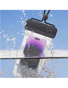 POWERTECH αδιάβροχη θήκη smartphone MOB-2013, IPX8, μπλε-λευκή