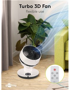 GOOBAY ανεμιστήρας δαπέδου 59515 με χειριστήριο, 23cm, 70W, λευκός