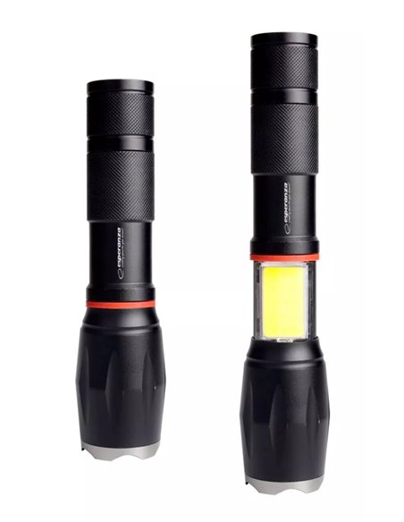 ESPERANZA φορητός φακός LED EOT070, 250lm, IPX3, zoom, με μαγνήτη, μαύρος