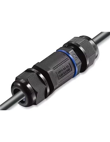 POWERTECH αδιάβροχος σύνδεσμος καλωδίων τροφοδοσίας TOOL-0112, 3pin, IP68, μαύρος