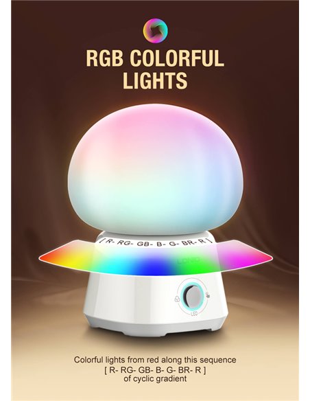 LDNIO LED φωτιστικό νυκτός Y4, RGB, ρυθμιζόμενο, επαναφορτιζόμενο, λευκό