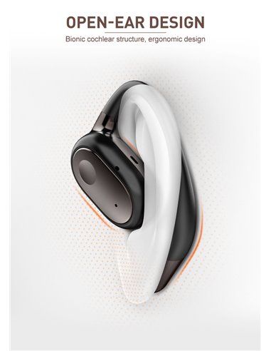 LDNIO earphones με θήκη φόρτισης T11, OWS, Φ15mm, 50/450mAh, μαύρα